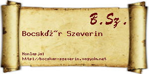 Bocskár Szeverin névjegykártya